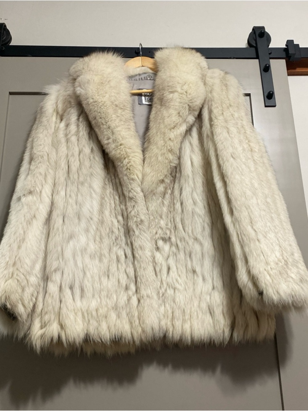 Vintage Saga Furs Ivory Plush Teddy Jacket